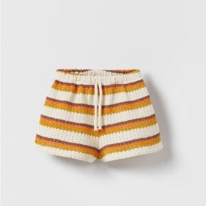 Zara Girls Striped Knit Shorts